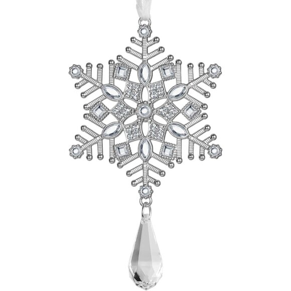 🆕Christmas Tree Ornaments Rhinestone Snowflake Hanging Pendant Charm Decorative - Picture 1 of 7
